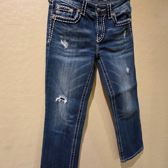 Women's Miss Me Capris Size 25 JPB5014-6 Boyfriend Cut Jeans Denim Pant Distress - Picture 3 of 16